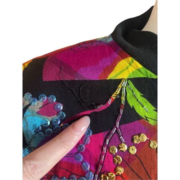 Vintage 80s short circuit Lisa, Frank inspired cheetah print rainbow seq… - Picture 8 of 10